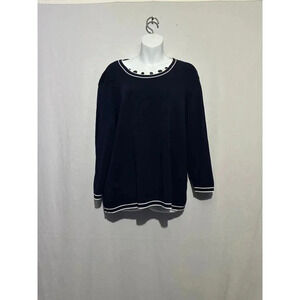 Alfred Dunner Women's Sweater Large Navy